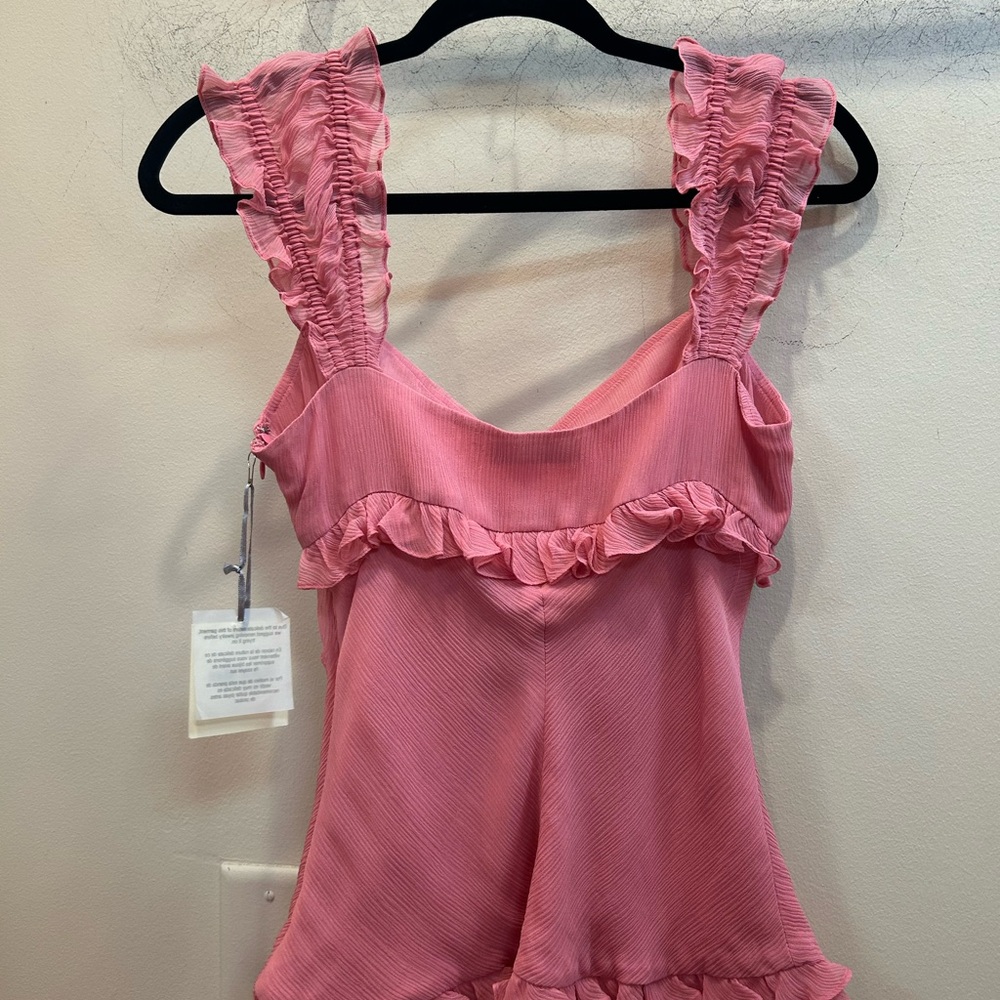 Vintage y2k Pink Ruched Ruffled Camisole - Picture 2 of 4